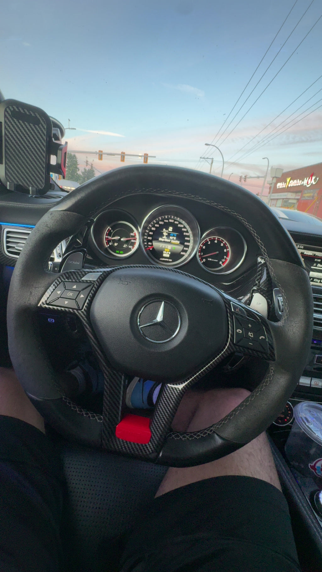 Mercedes Classic Style Carbon Fiber Steering Wheel Cover
