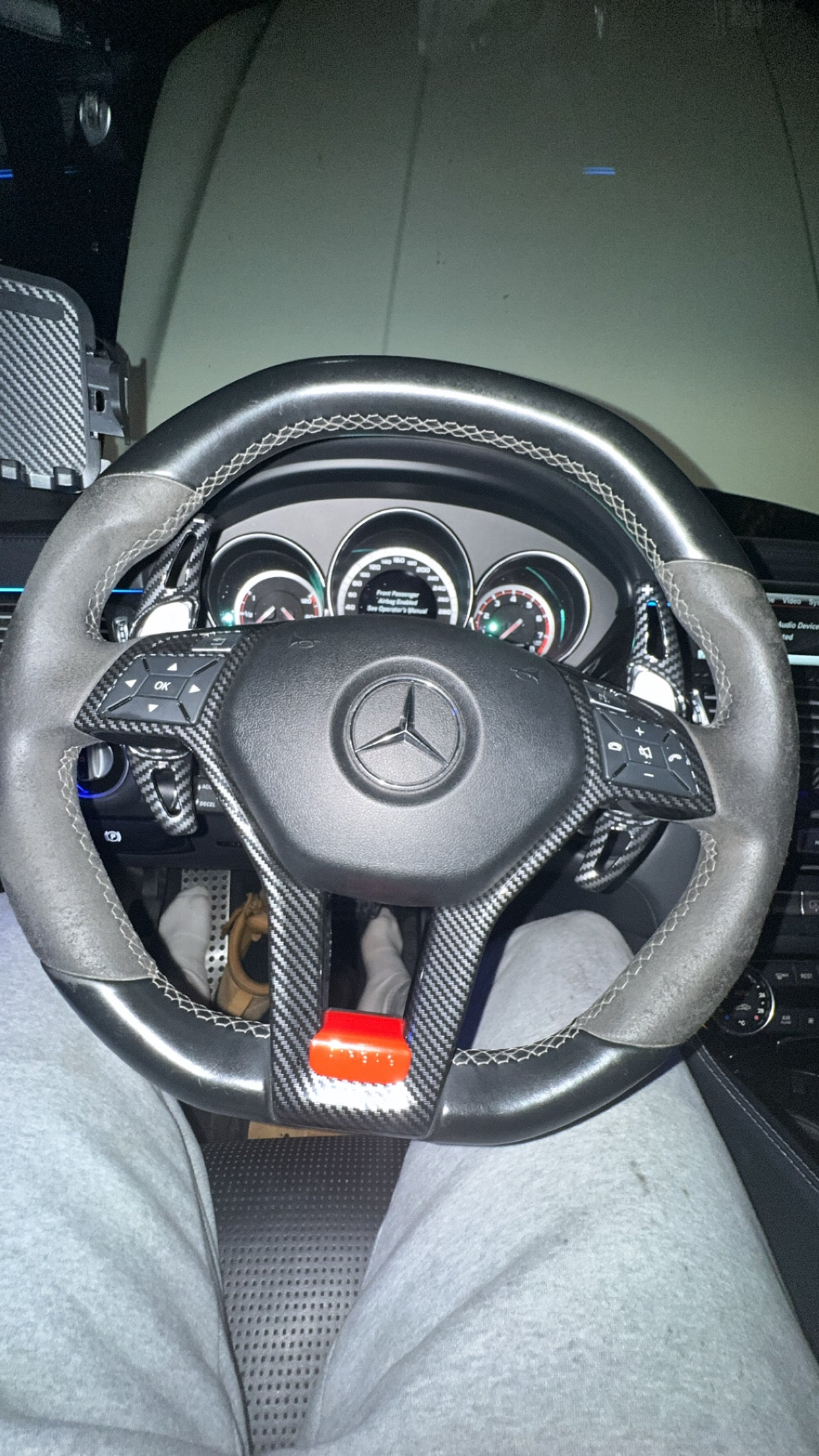 Mercedes Classic Style Carbon Fiber Steering Wheel Cover