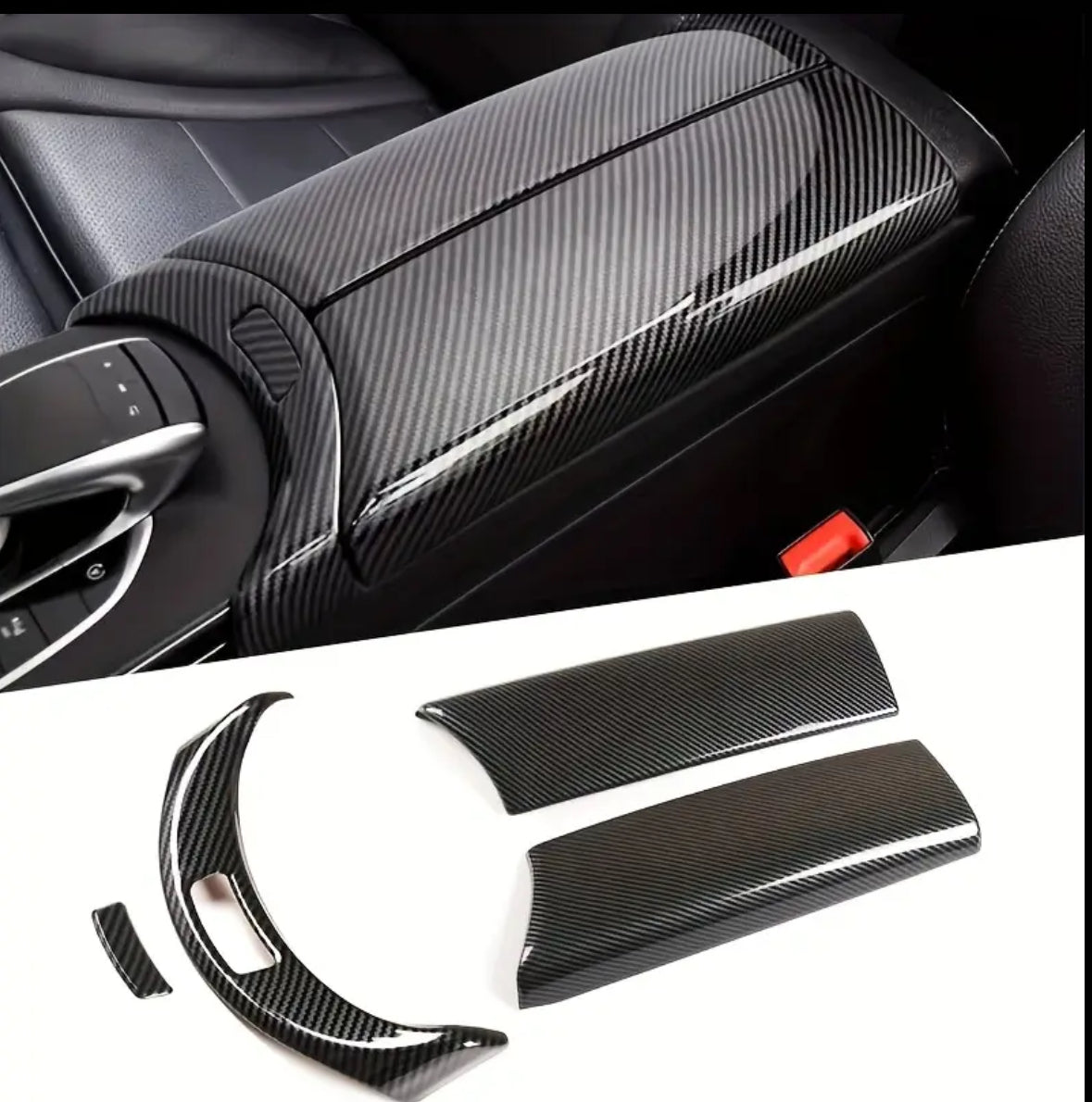 Carbon Fiber Central Storage Box Cover for Mercedes W205