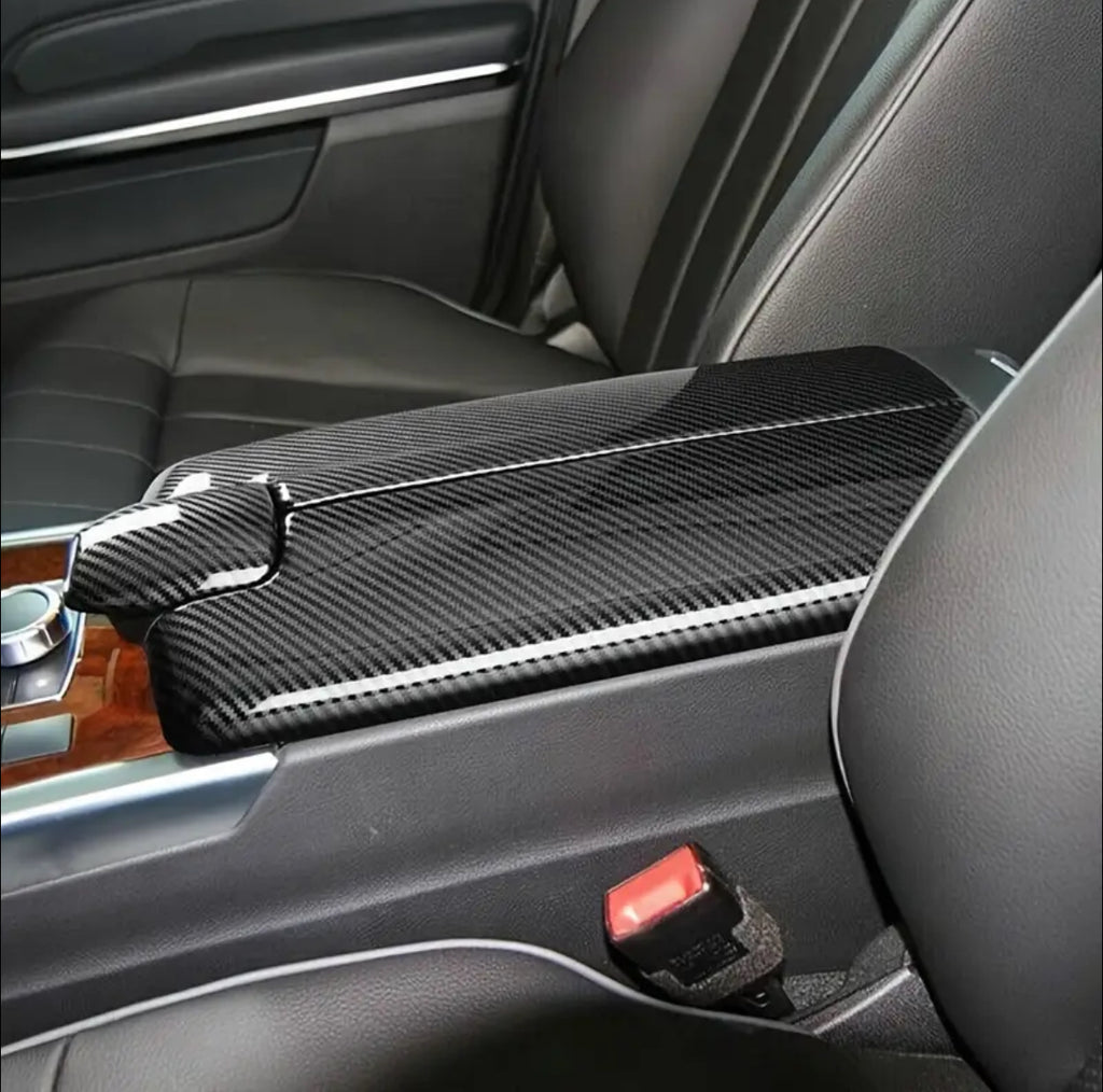 Carbon Fiber Style Car Console Armrest Cover
